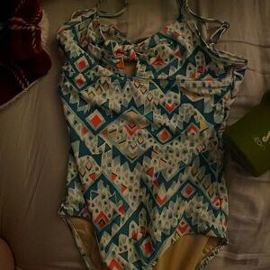 Kids Geometric One Piece Bathing Suit